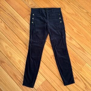 J Brand Velvet Zion pants in Black Iris
